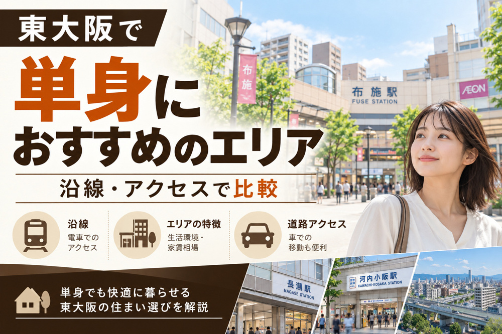 東大阪で単身におすすめのエリア｜沿線・アクセスで比較の画像