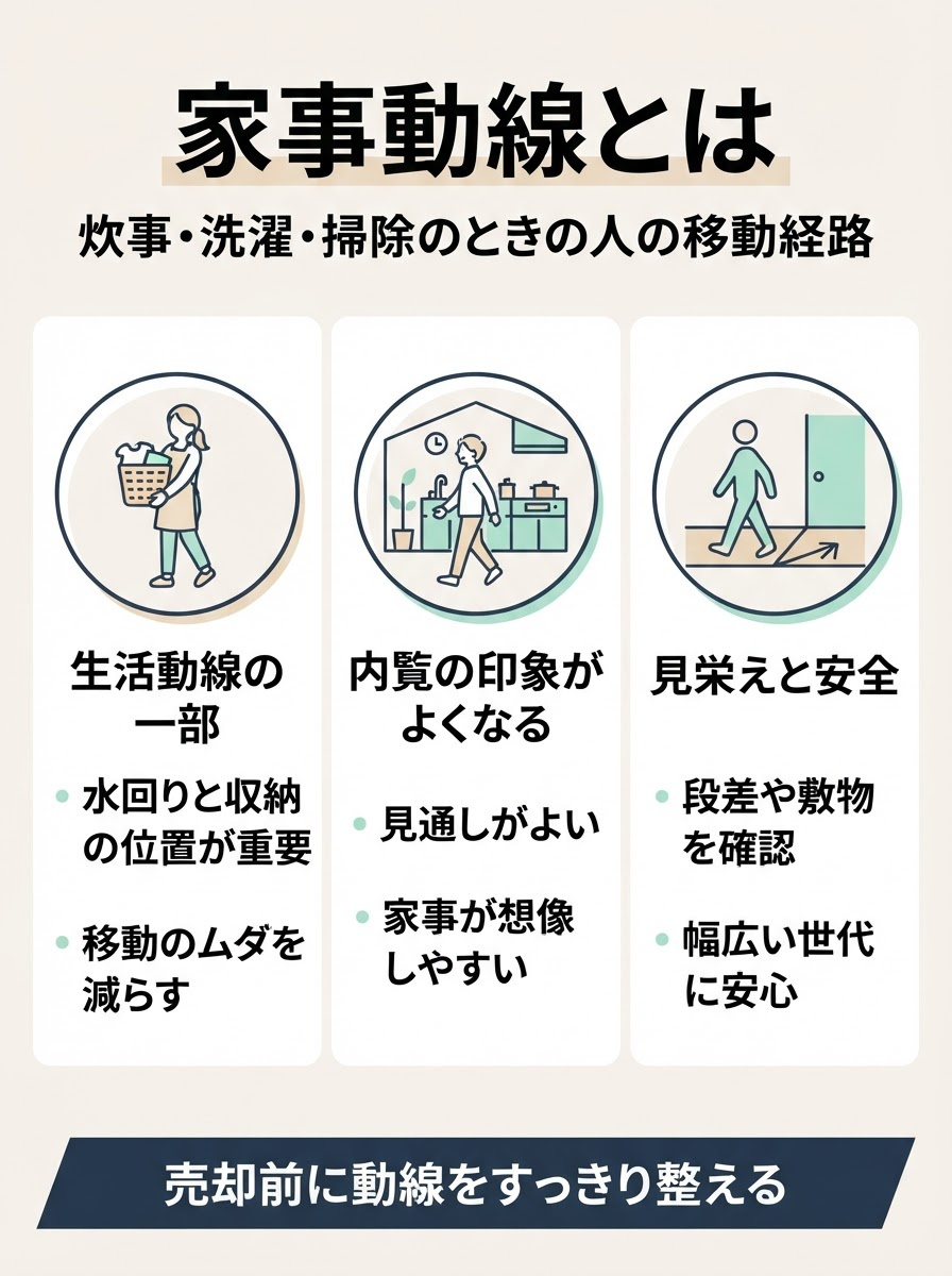 見栄えが良くなる家事動線！家具レイアウトで売却前の印象を高める方法の画像