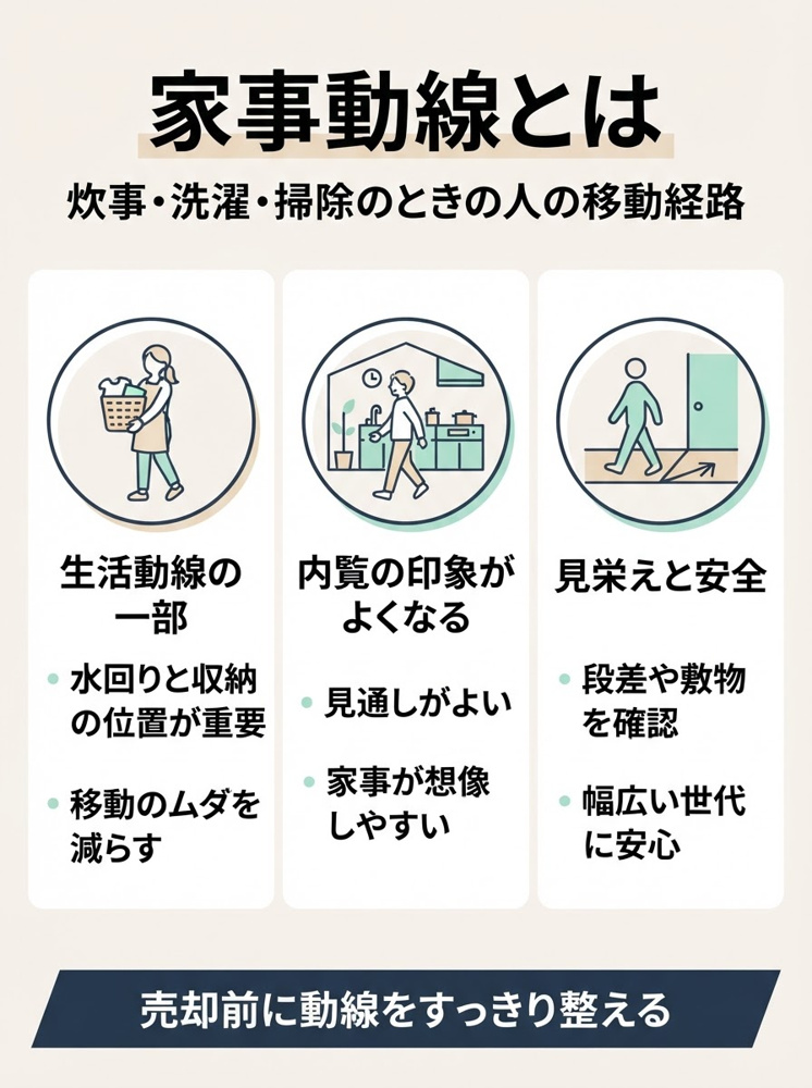 見栄えが良くなる家事動線！家具レイアウトで売却前の印象を高める方法の画像