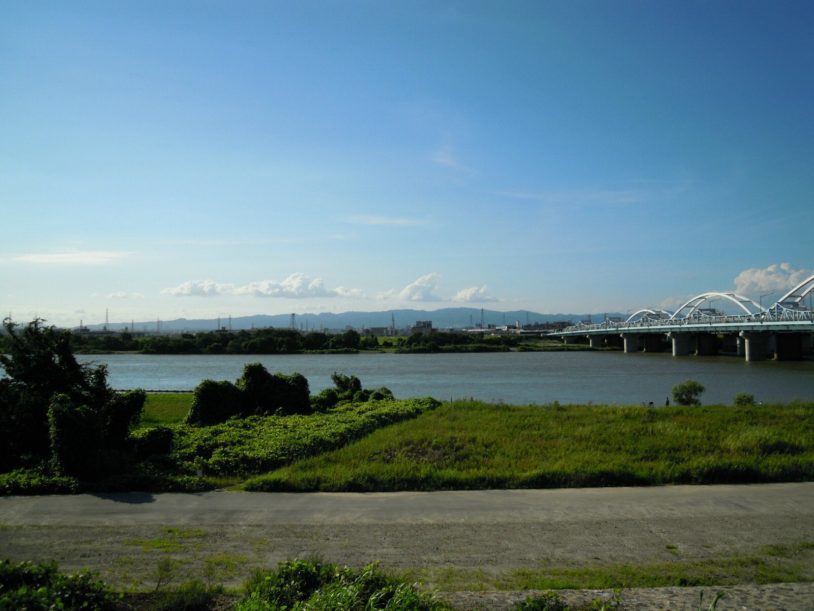 守口市付近の淀川と河川敷