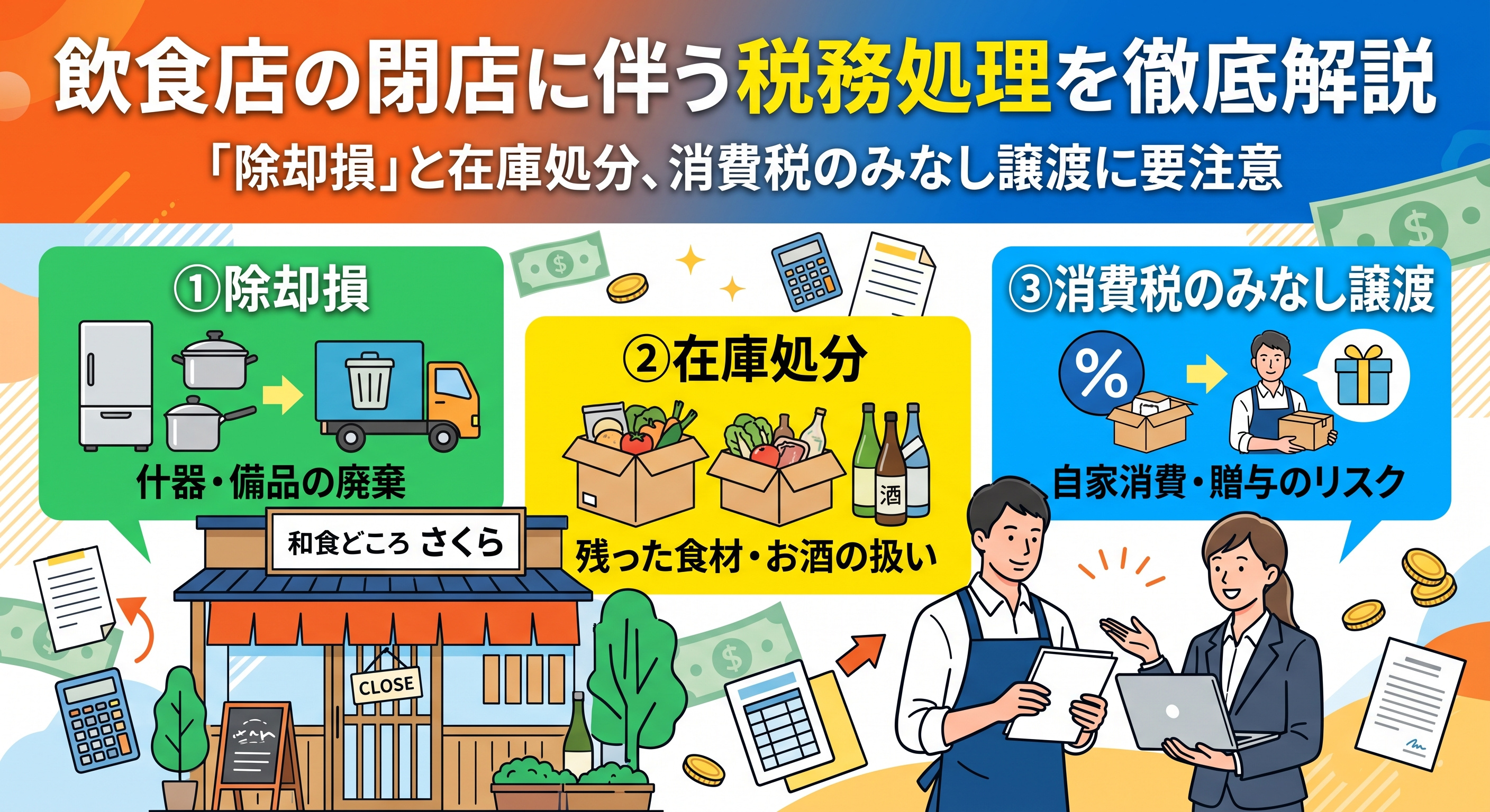 「閉店の税務」除却損と在庫処分・消費税の注意点の画像
