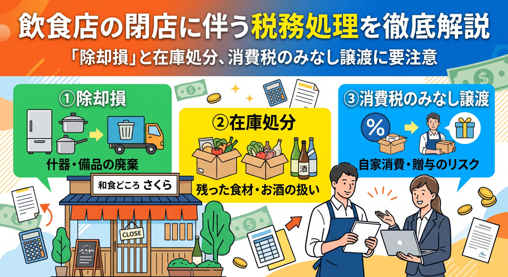 「閉店の税務」除却損と在庫処分・消費税の注意点の画像