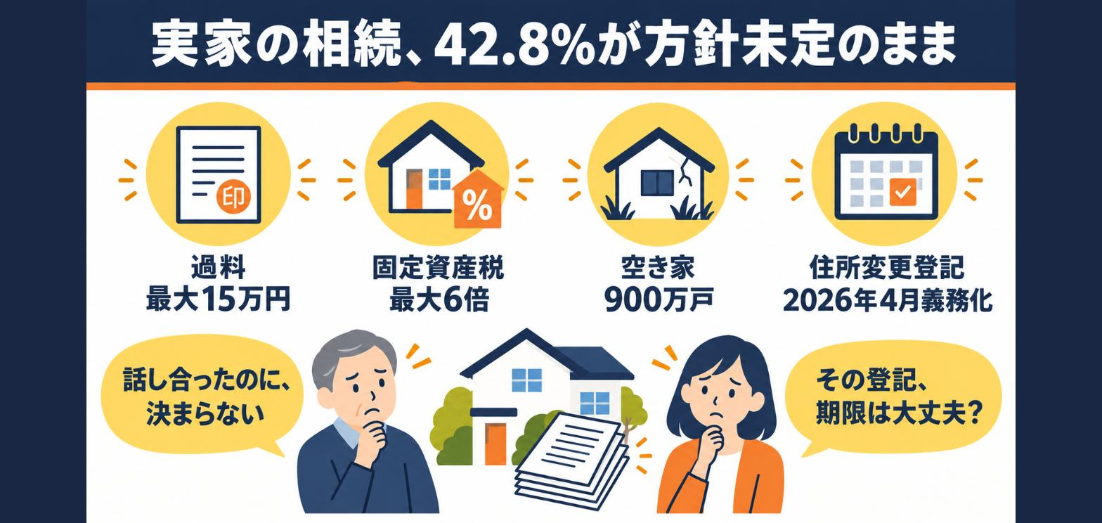 「話し合っていたのに、方針未定のまま」実家の相続で8割が知らない