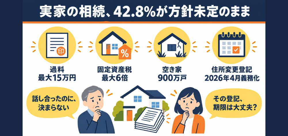 「話し合っていたのに、方針未定のまま」実家の相続で8割が知らない