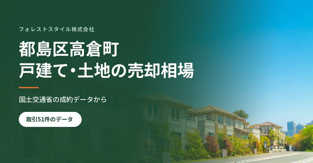 【都島区高倉町】戸建て・土地の売却相場と売り方｜取引51件の実データからの画像
