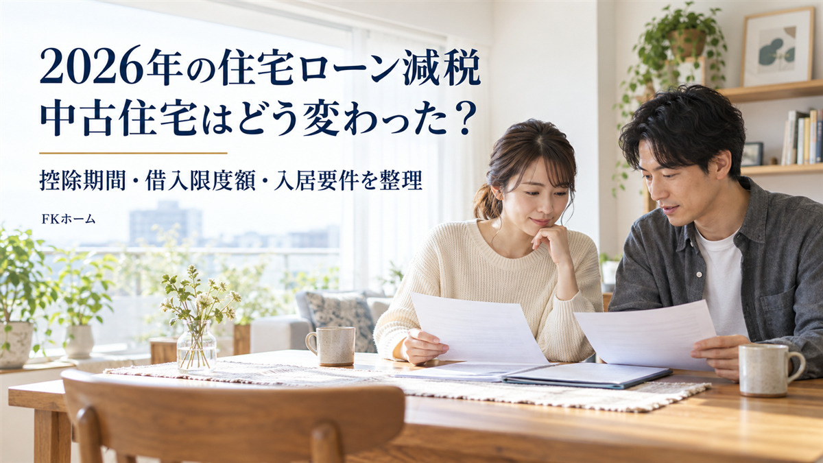 2026年の住宅ローン減税、中古住宅はどう変わった？控除期間・借入限度額・入居要件を整理の画像