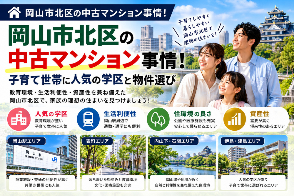 岡山市北区の中古マンション事情！子育て世帯に人気の学区と物件選びの画像