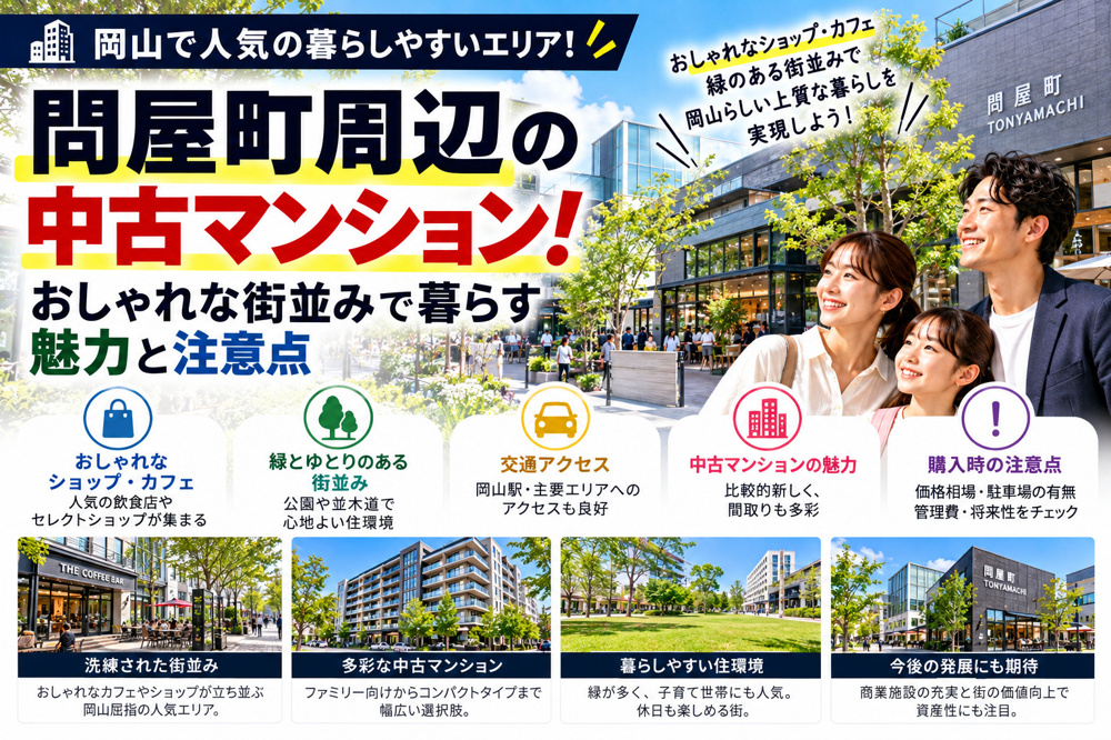 問屋町周辺の中古マンション！おしゃれな街並みで暮らす魅力と注意点の画像