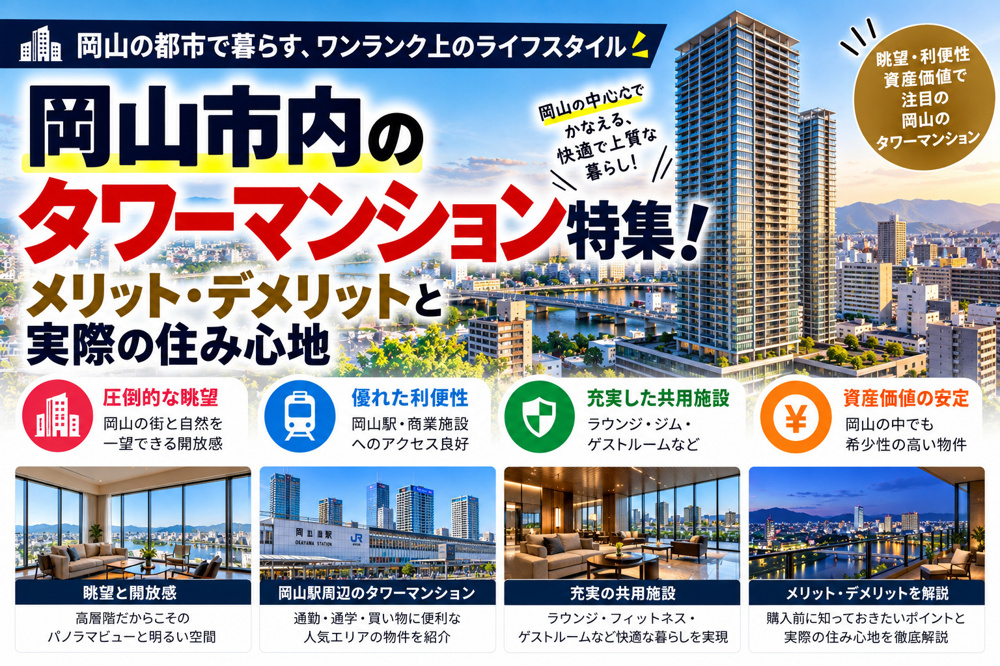 岡山市内のタワーマンション特集！メリット・デメリットと実際の住み心地の画像