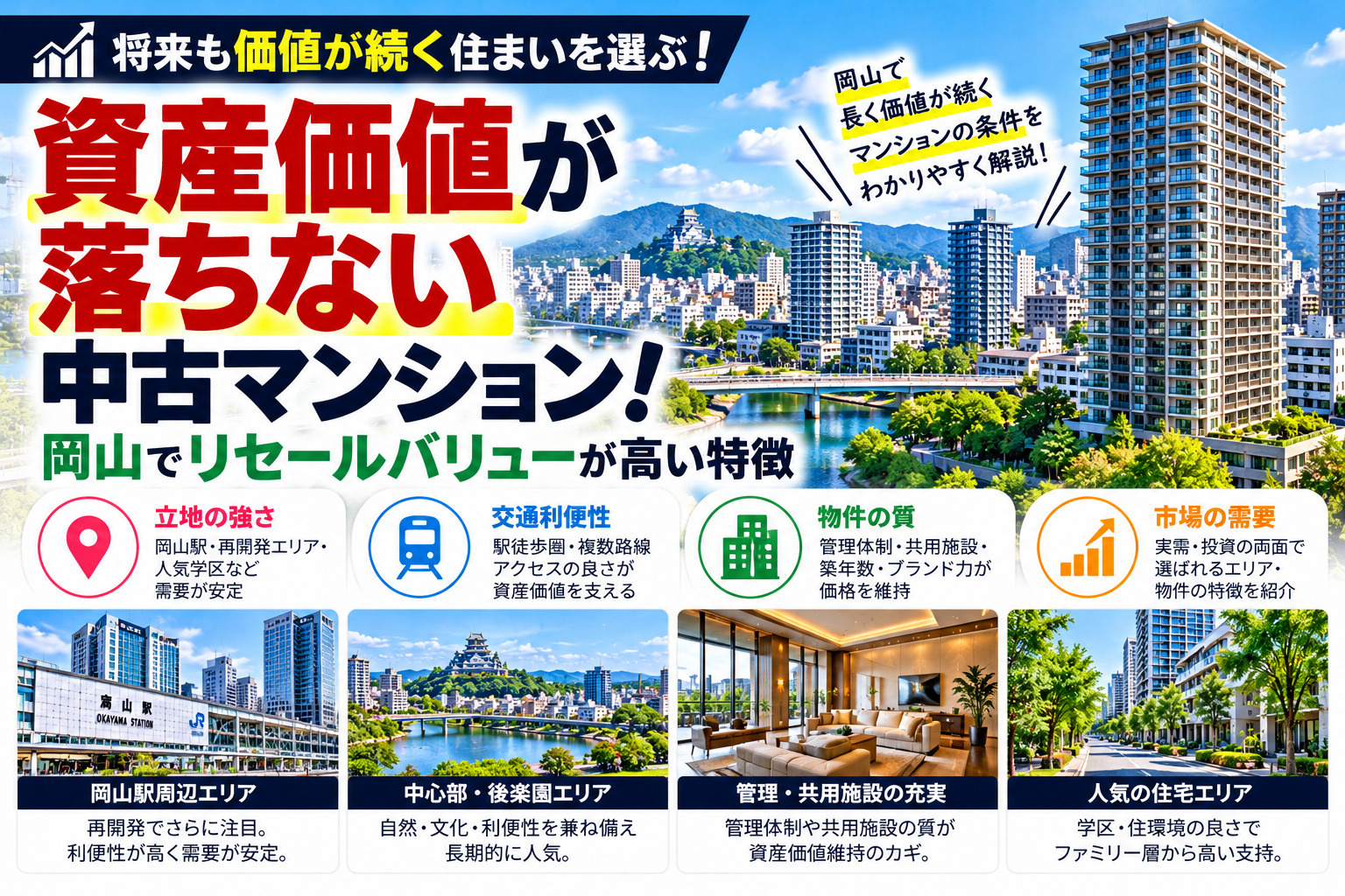 資産価値が落ちない中古マンション！岡山でリセールバリューが高い特徴の画像