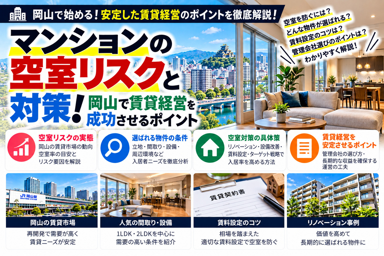 マンションの空室リスクと対策！岡山で賃貸経営を成功させるポイントの画像
