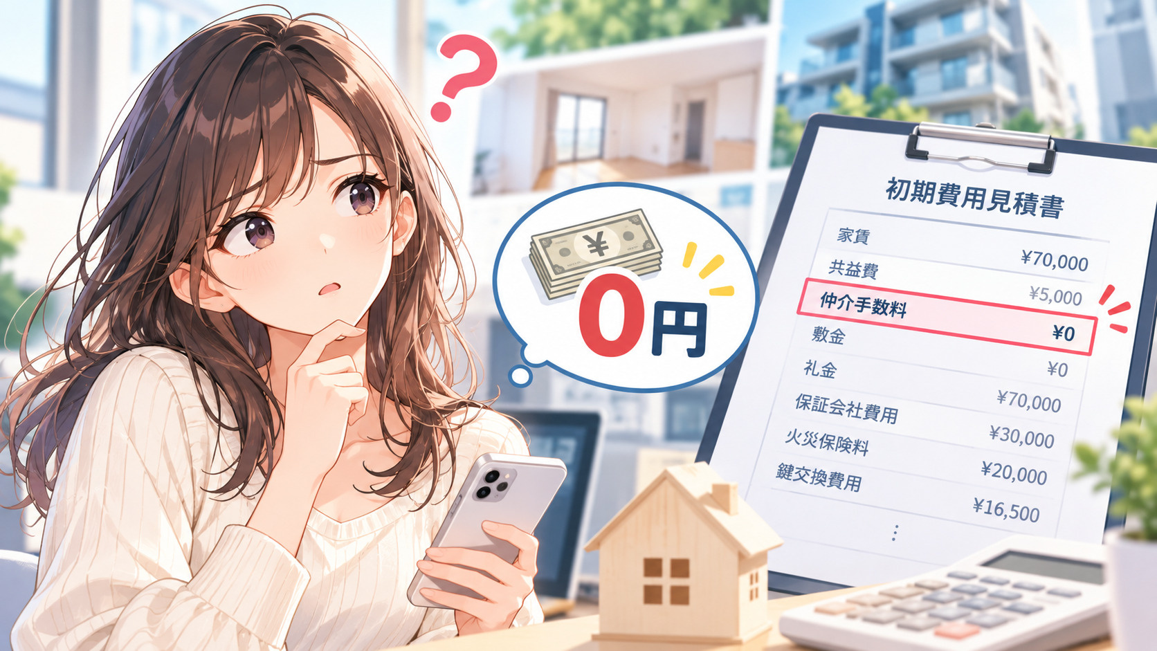 賃貸の仲介手数料0円は怪しい?無料になる仕組みと注意点を解説の画像