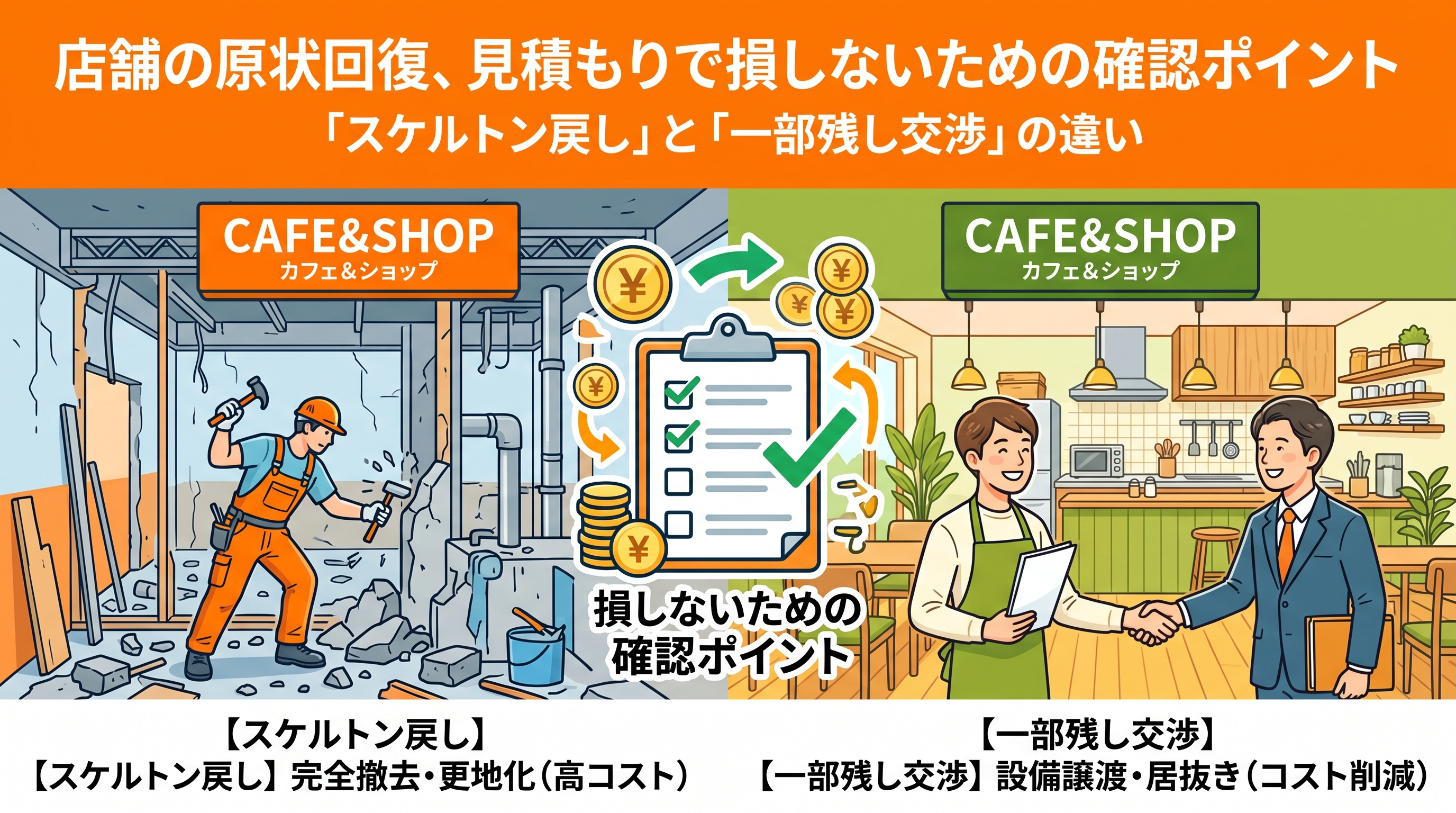 店舗の原状回復見積もり「スケルトン戻し」の落とし穴とはの画像