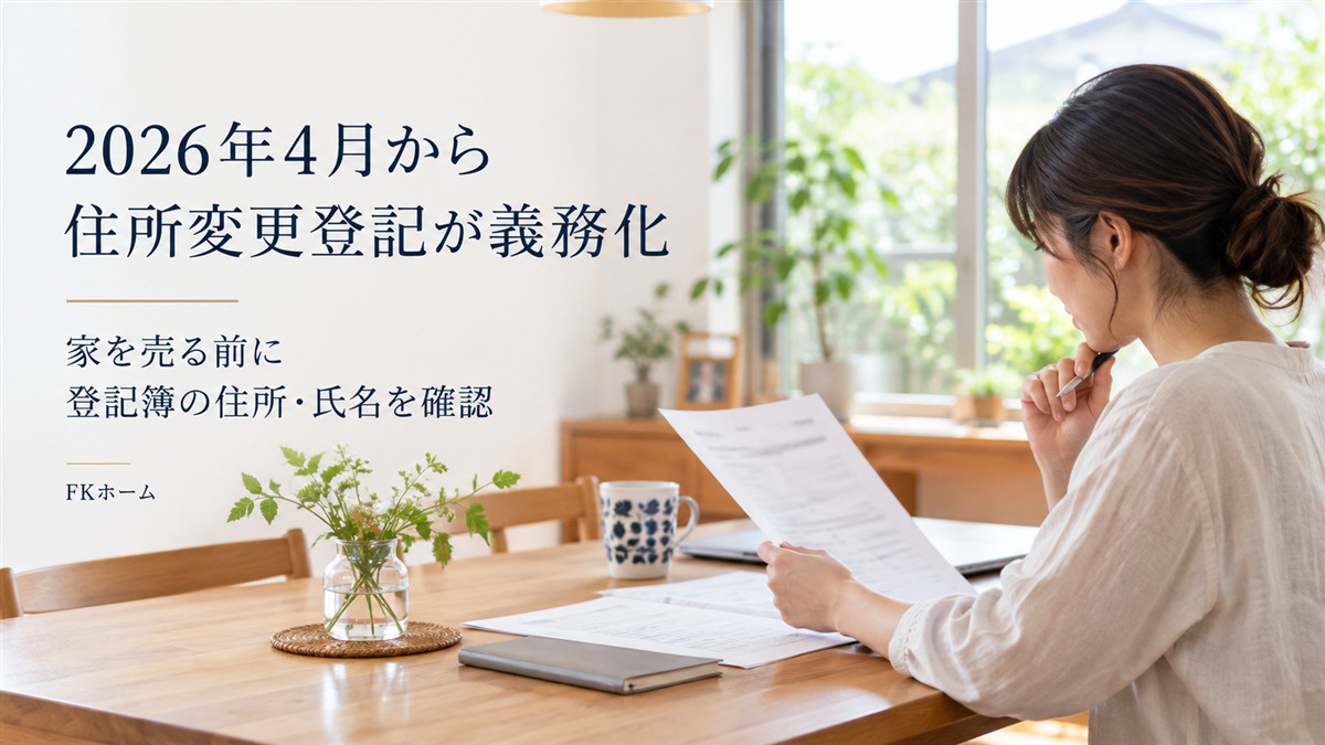 2026年4月から住所変更登記が義務化|家を売る前に登記簿の住所・氏名を確認の画像