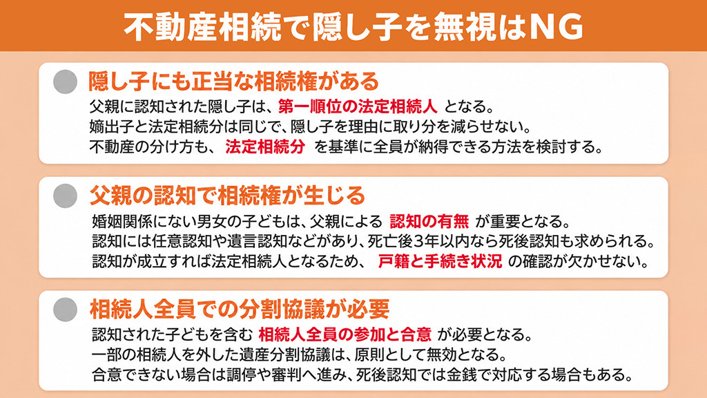 不動産相続で隠し子を無視はNG