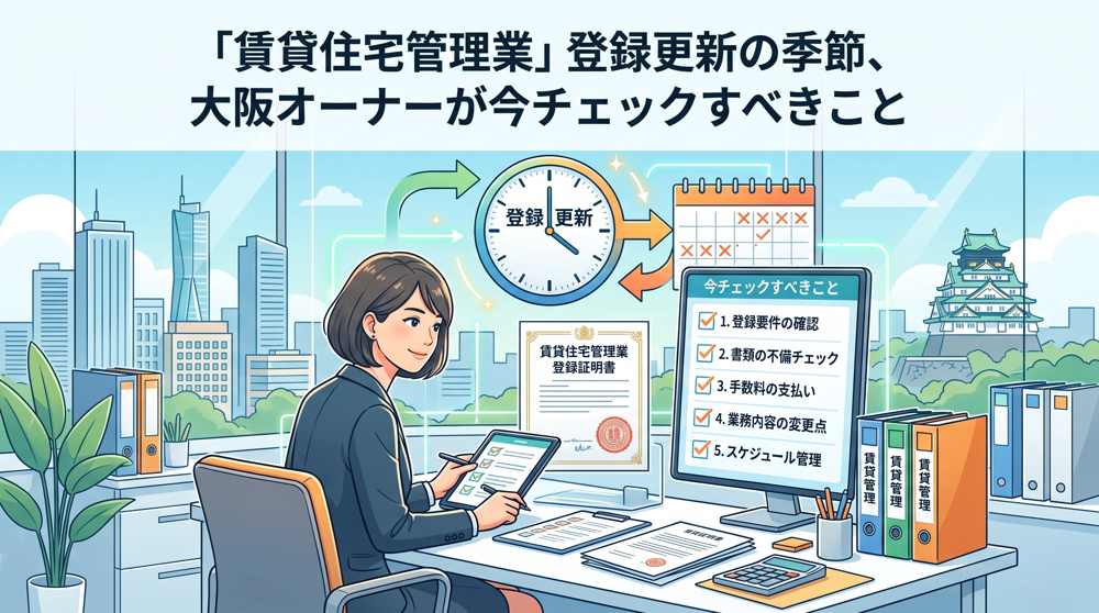 賃貸住宅管理業の登録更新2026、大阪オーナーの点検法の画像