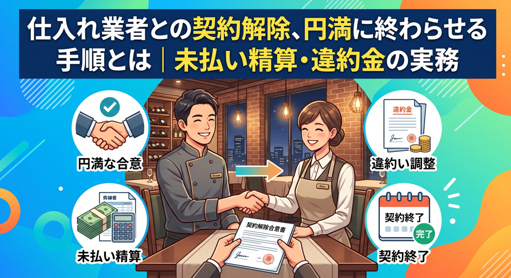 「仕入れ業者との契約解除」閉店時の未払い精算と違約金対応の画像