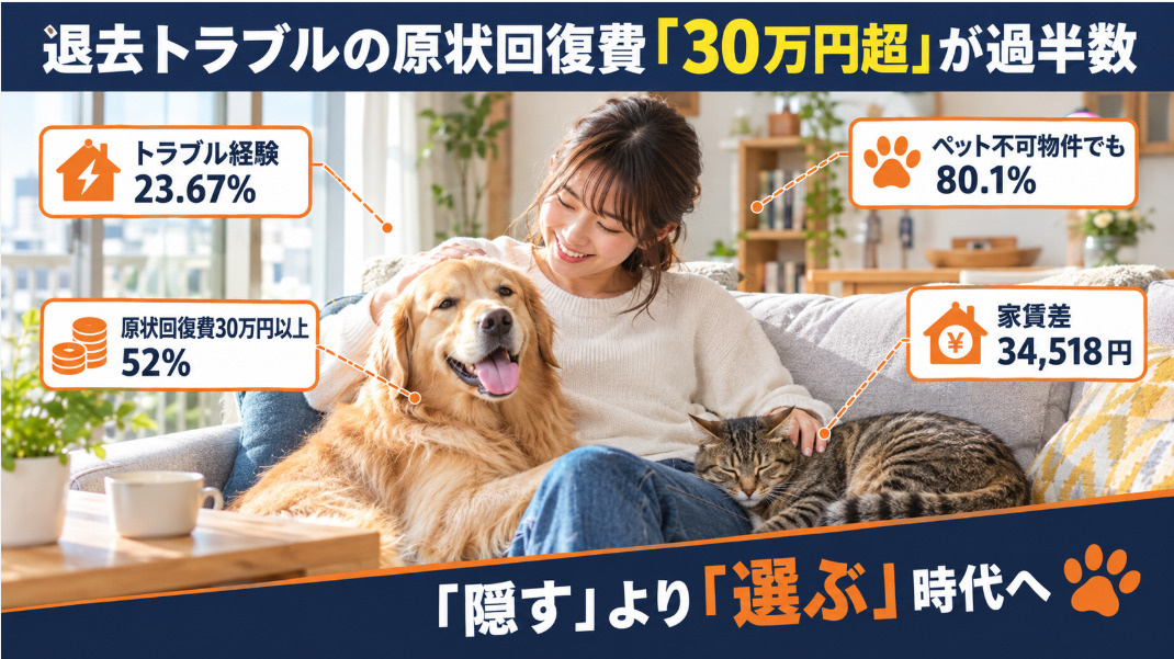 「ペット不可」でも他人事じゃない――退去トラブルの原状回復費「30万円超」が過半数という現実の画像