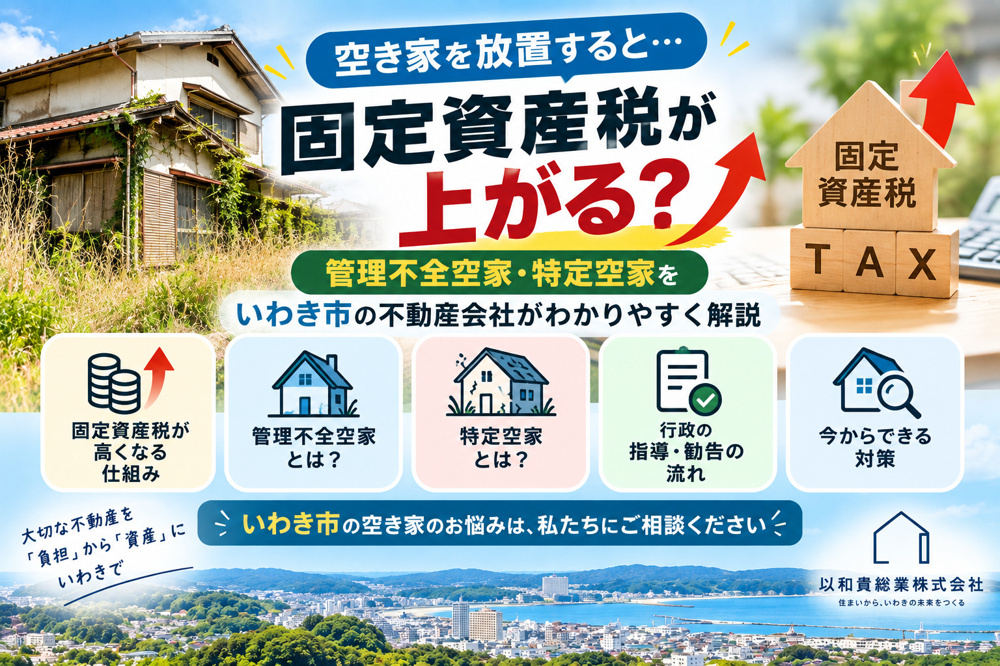 空き家を放置すると固定資産税が上がる？管理不全空家・特定空家をいわき市の不動産会社が解説の画像