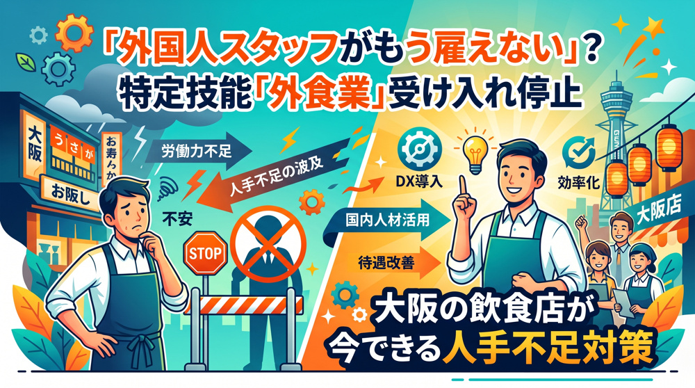 特定技能「外食業」受け入れ停止、大阪飲食店の人手不足対策の画像
