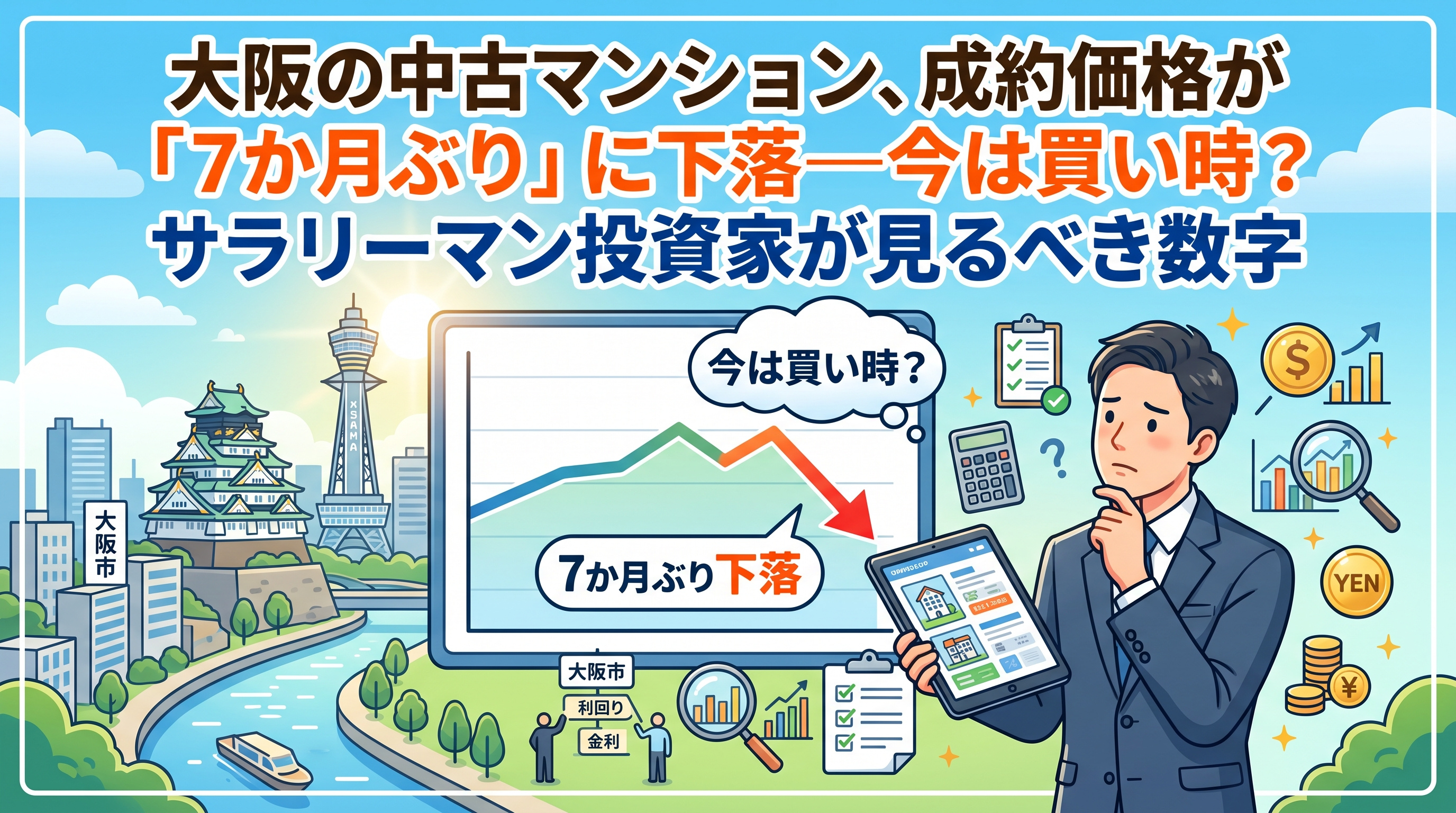 大阪の中古マンション成約単価「7か月ぶり」下落の画像