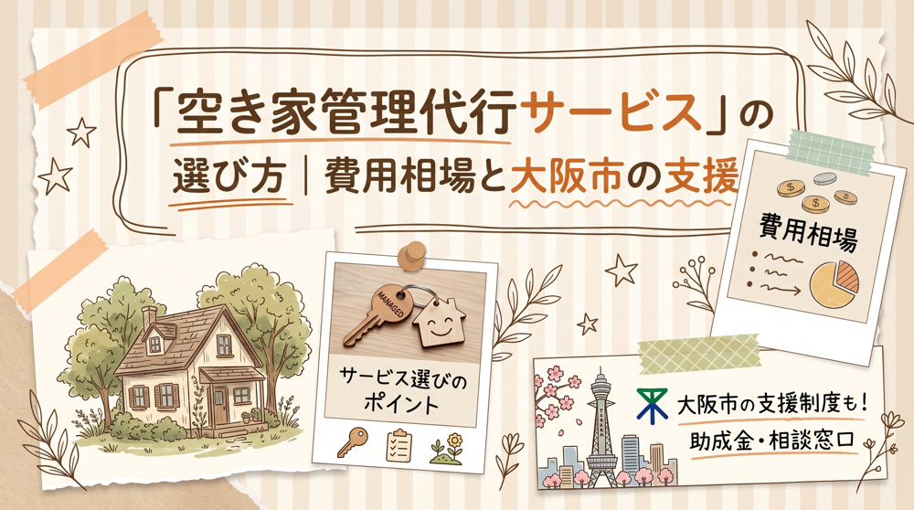 「空き家管理代行サービス」の選び方｜費用相場と大阪市の支援の画像