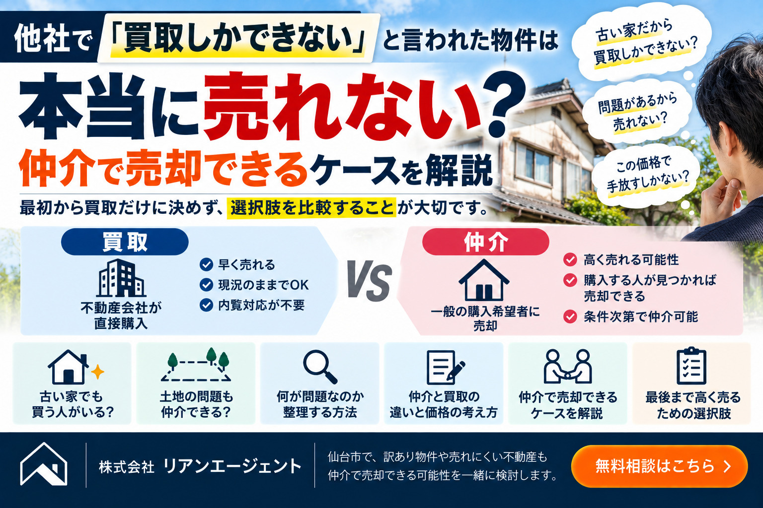 他社で「買取しかできない」と言われた物件は本当に売れない？仲介で売却できるケースを解説の画像