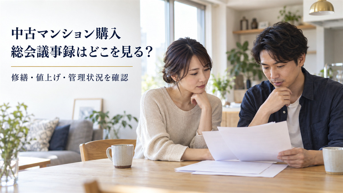 中古マンション購入で総会議事録はどこを見る？修繕・値上げ・管理状況の確認ポイントの画像