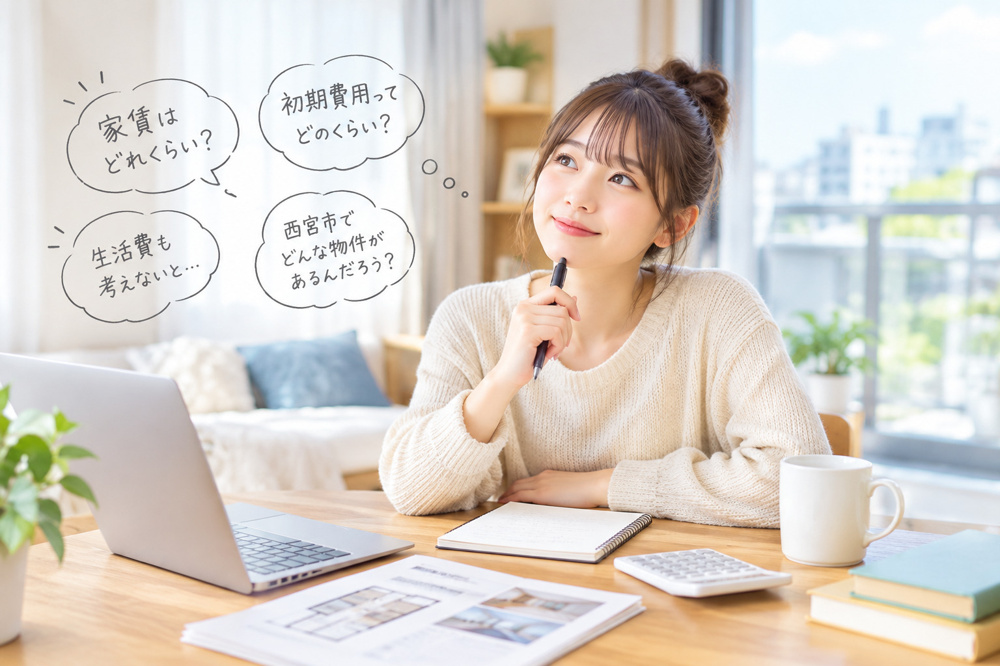 西宮市で一人暮らしをするなら家賃はいくら？初期費用の目安と費用を抑えるポイントの画像