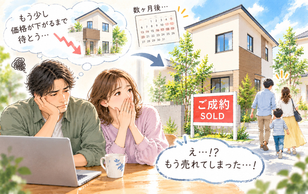 気に入った物件の値下げを待つべきか？でも売れてしまったらどうしよう。の画像