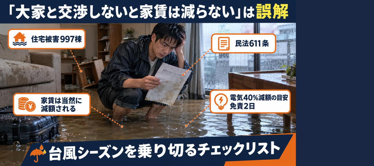 「大家と交渉しないと家賃は減らない」は誤解　台風25号で浸水した賃貸、家賃は