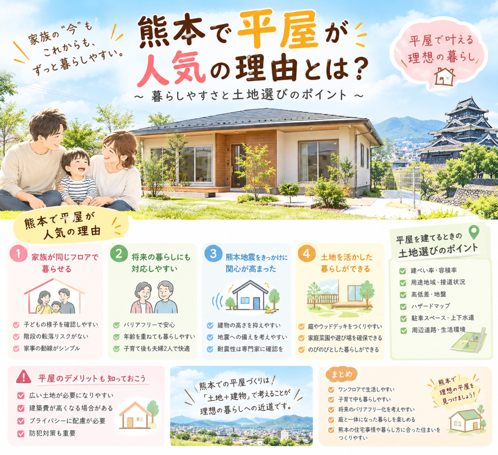 熊本で平屋が人気の理由の画像