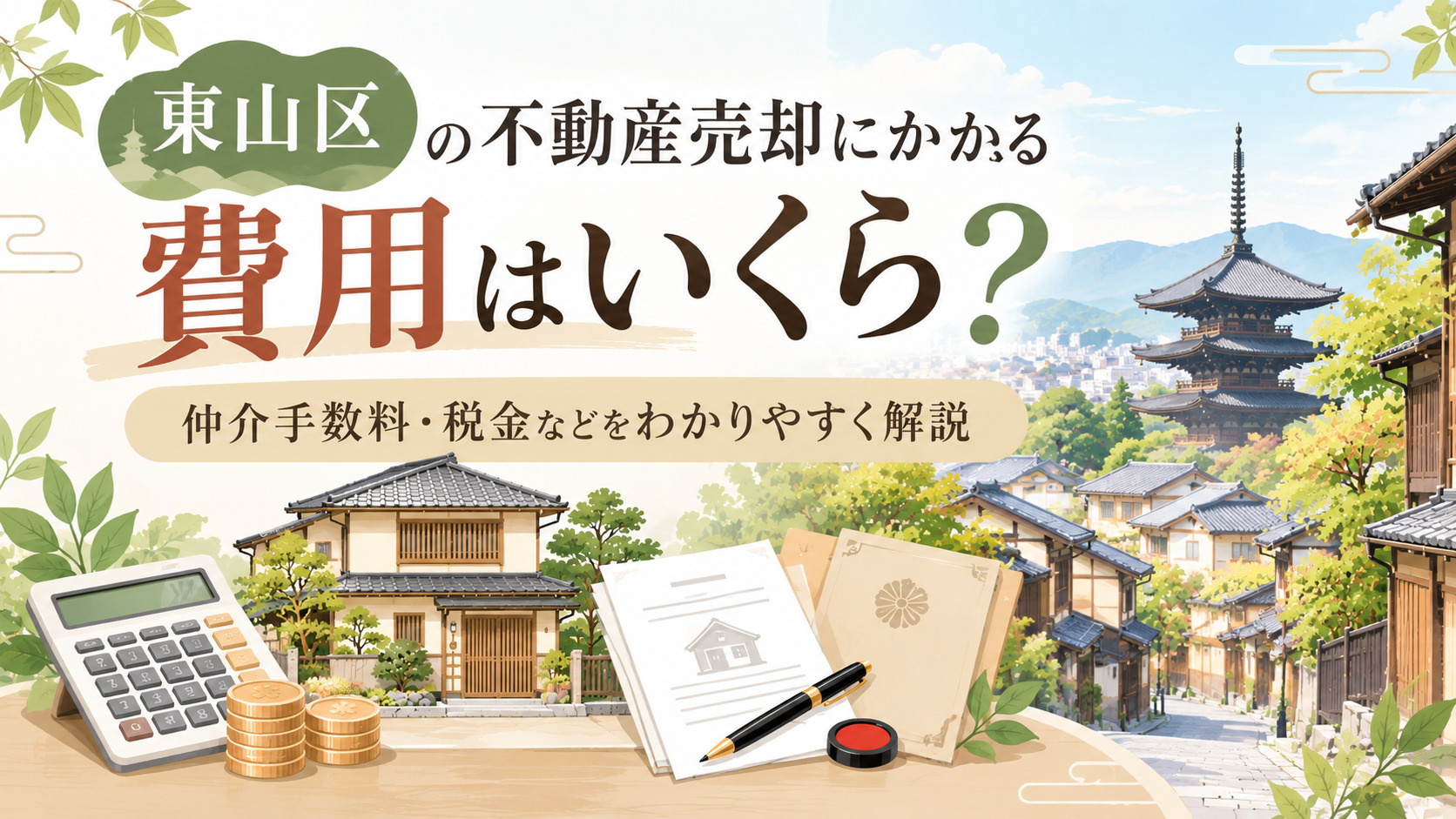 東山区の不動産売却にかかる費用はいくら?仲介手数料・税金などをわかりやすく解説の画像