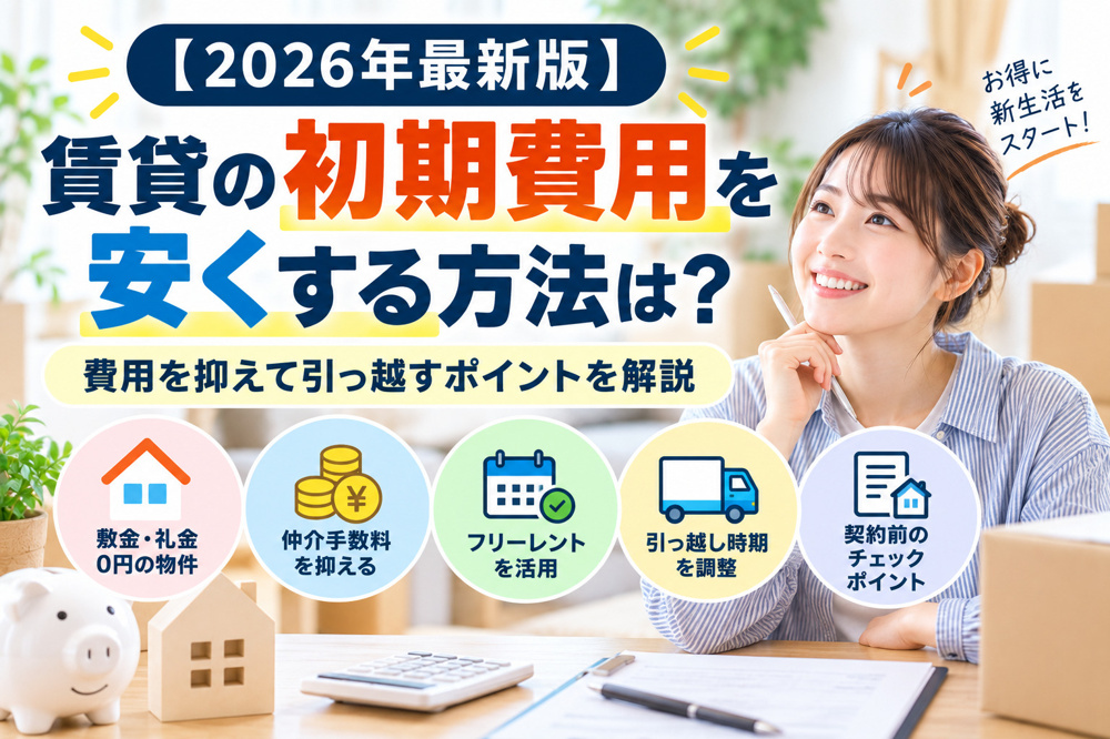 【2026年最新版】賃貸の初期費用を安くする方法は？費用を抑えて引っ越すポイントを解説の画像
