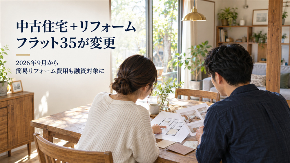 2026年9月からフラット35の中古住宅融資が変更｜簡易リフォーム費用もまとめて借りられるケースとはの画像