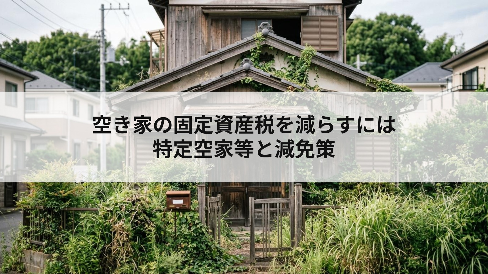 空き家の固定資産税を減らすには特定空家等と減免策の画像