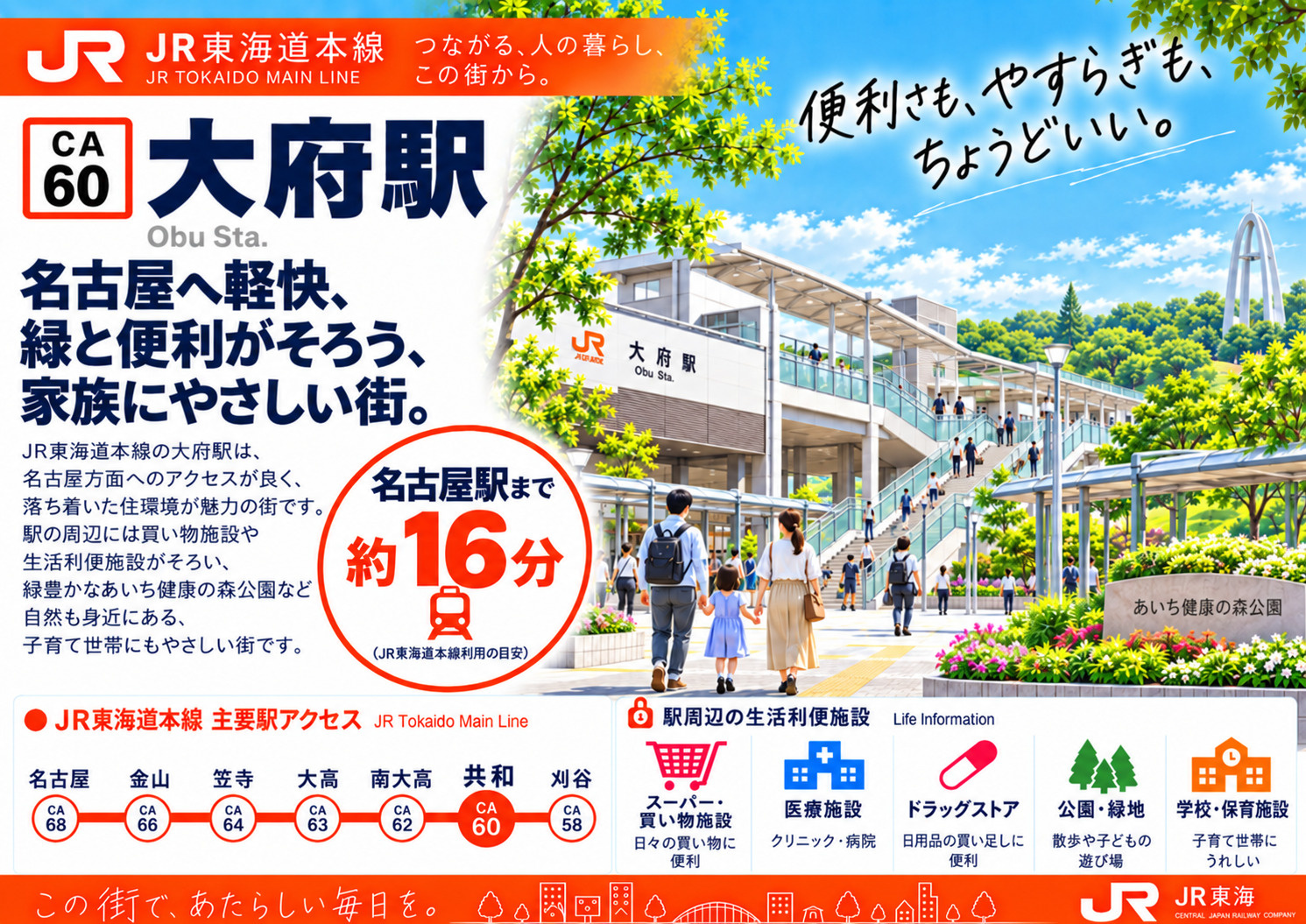 JR東海道本線「大府駅」は住みやすい？名古屋16分・新快速停車・武豊線の分岐駅の画像