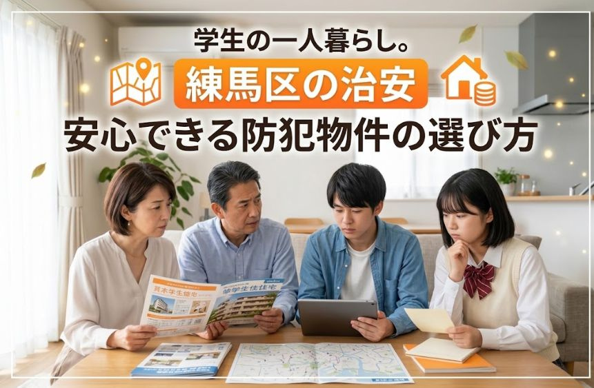 【親御さん必見】学生の一人暮らし。練馬区の治安と安心できる防犯物件の選び方の画像