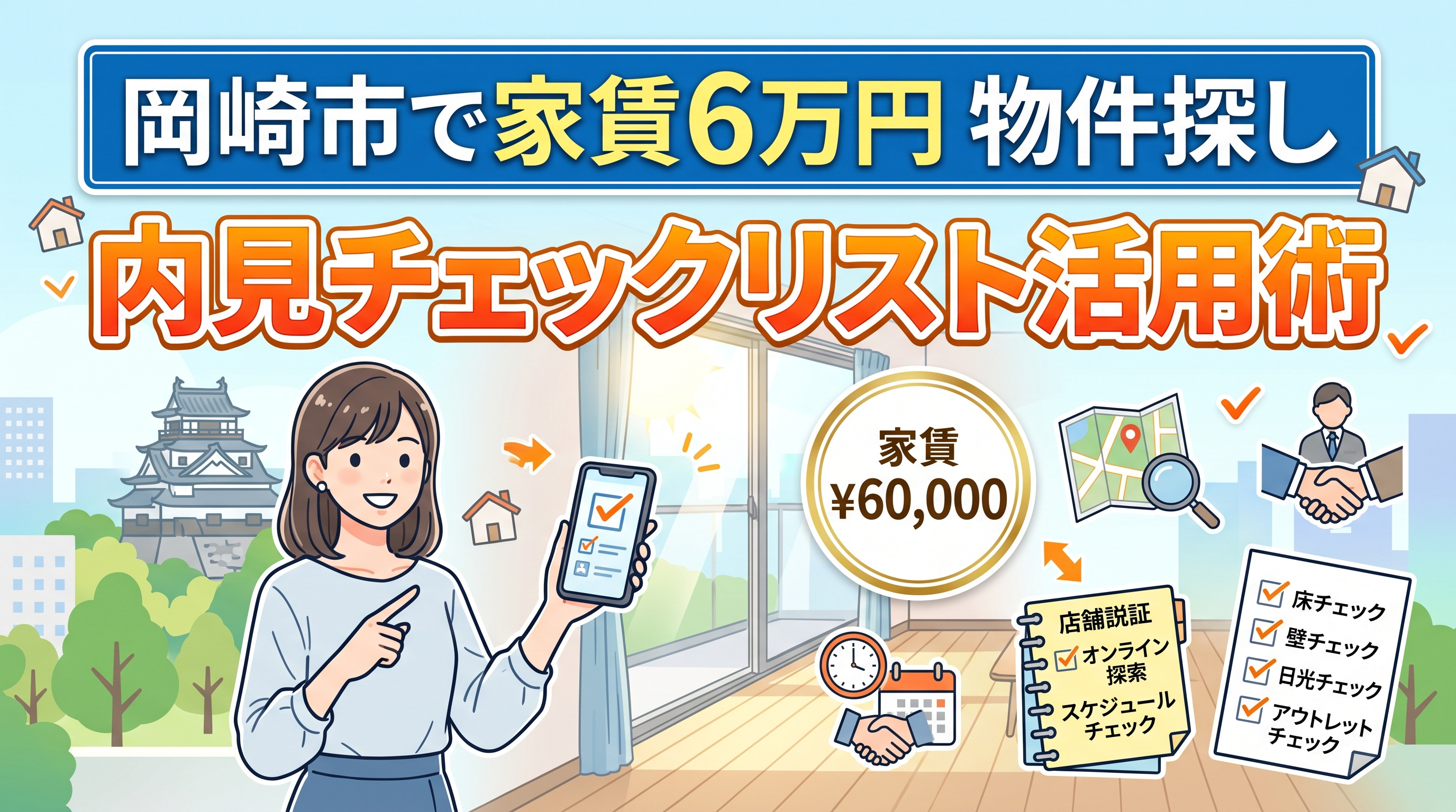 岡崎市で家賃6万円の物件探しは?内見のチェックポイントを押さえたチェックリスト活用術の画像