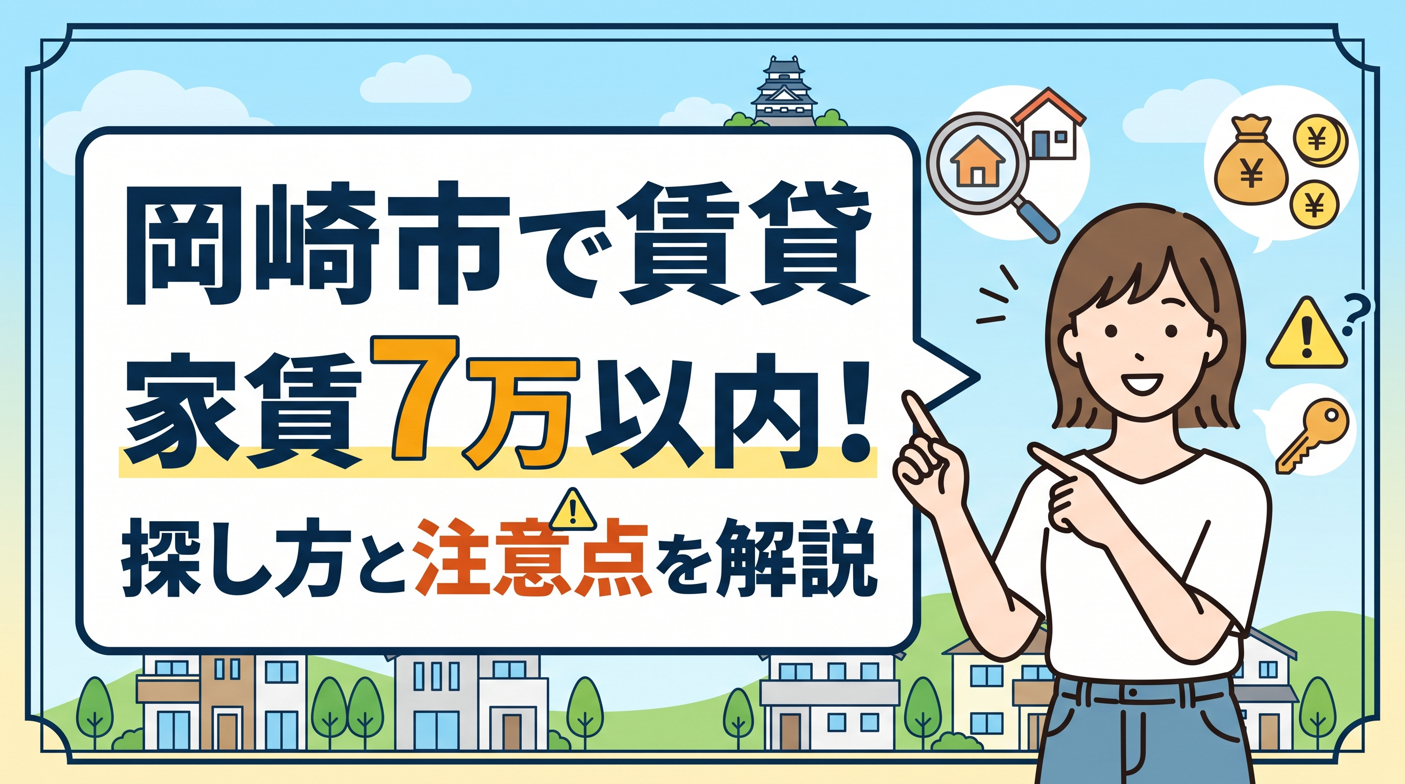 岡崎市で賃貸をお探しの方へ 家賃7万以内の探し方と注意点を解説の画像