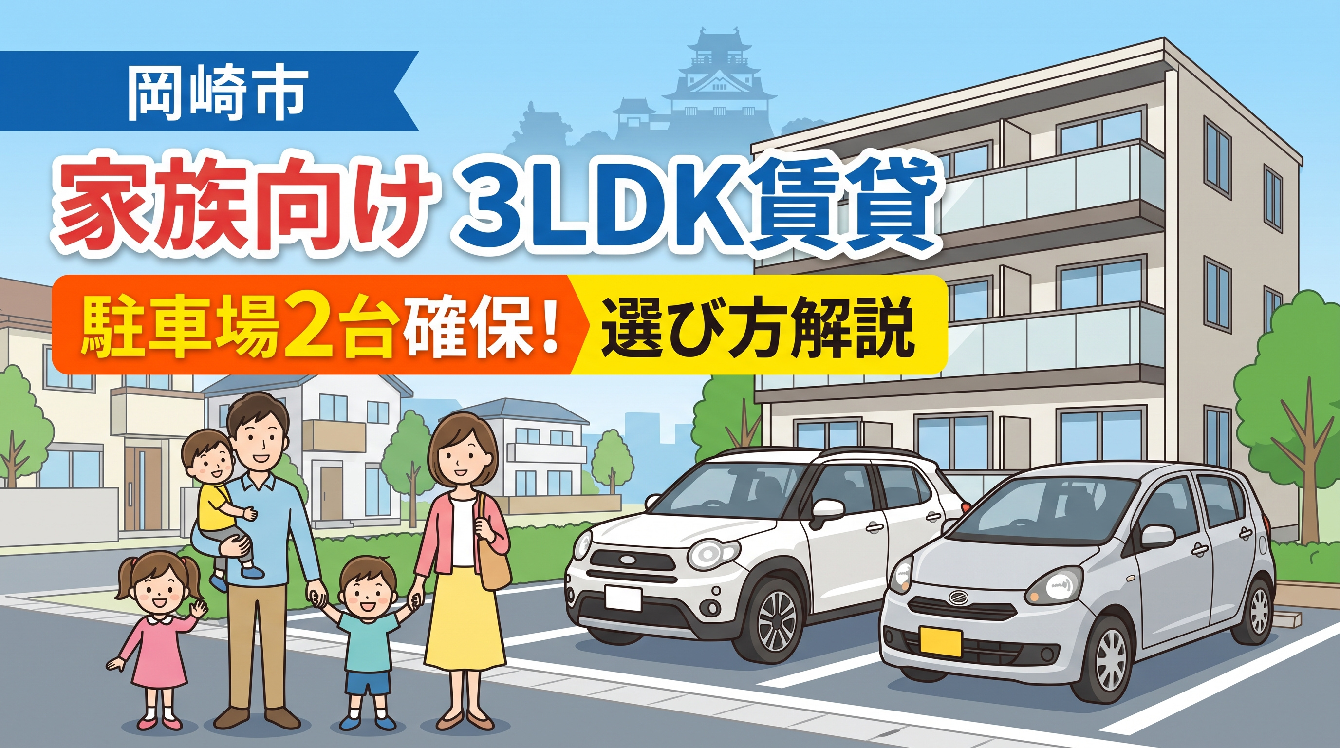 岡崎市で探す家族向け3LDK賃貸！駐車場2台付き物件の選び方を解説の画像
