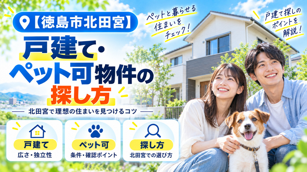 【徳島市北田宮】戸建て・ペット可物件の探し方の画像
