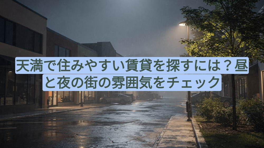 天満駅周辺で賃貸を探すなら！昼と夜の街を歩いて確認したいポイントの画像