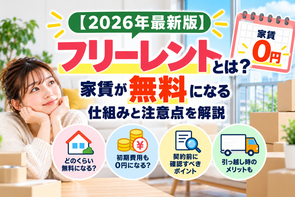 【2026年最新版】フリーレントとは？賃貸の家賃が無料になる仕組みと契約前の注意点を解説の画像