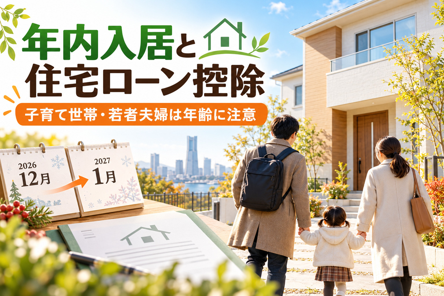 子育て世帯・若者夫婦世帯は年齢に注意!年内入居と来年入居で住宅ローン控除に最大91万円の差が出る?の画像