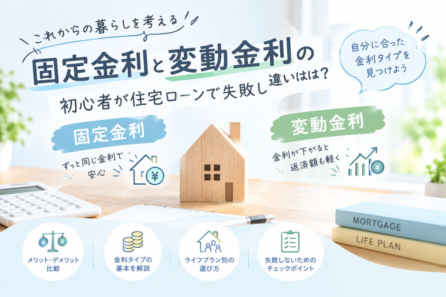 固定金利と変動金利の違いは？初心者が住宅ローンで失敗しない選び方の画像