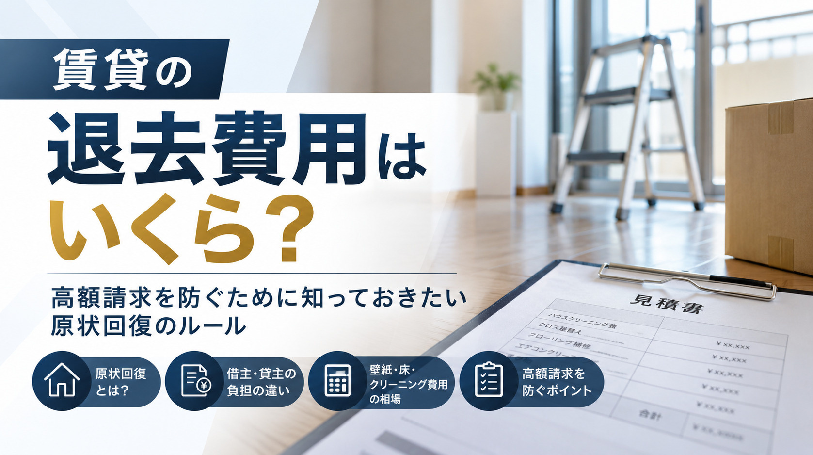 # 賃貸の退去費用はいくら？高額請求を防ぐために知っておきたい原状回復のルールの画像