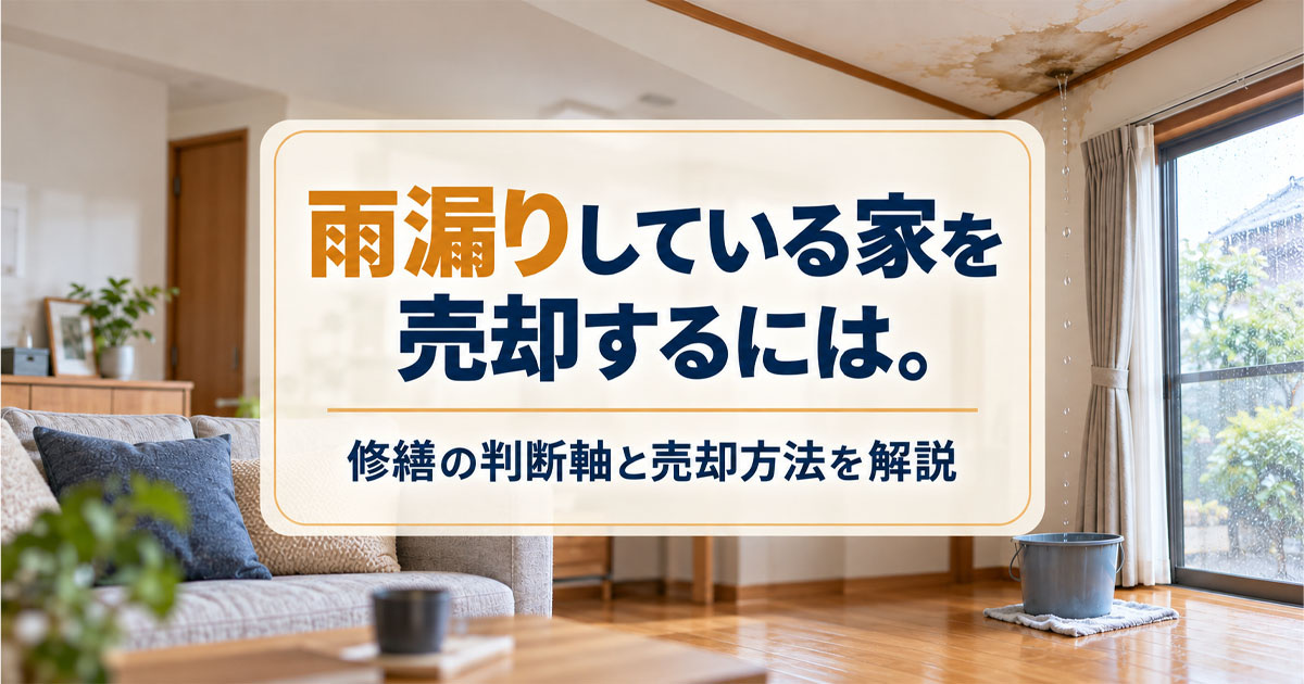 雨漏りしている家を売却するには。修繕の判断軸と売却方法を解説の画像