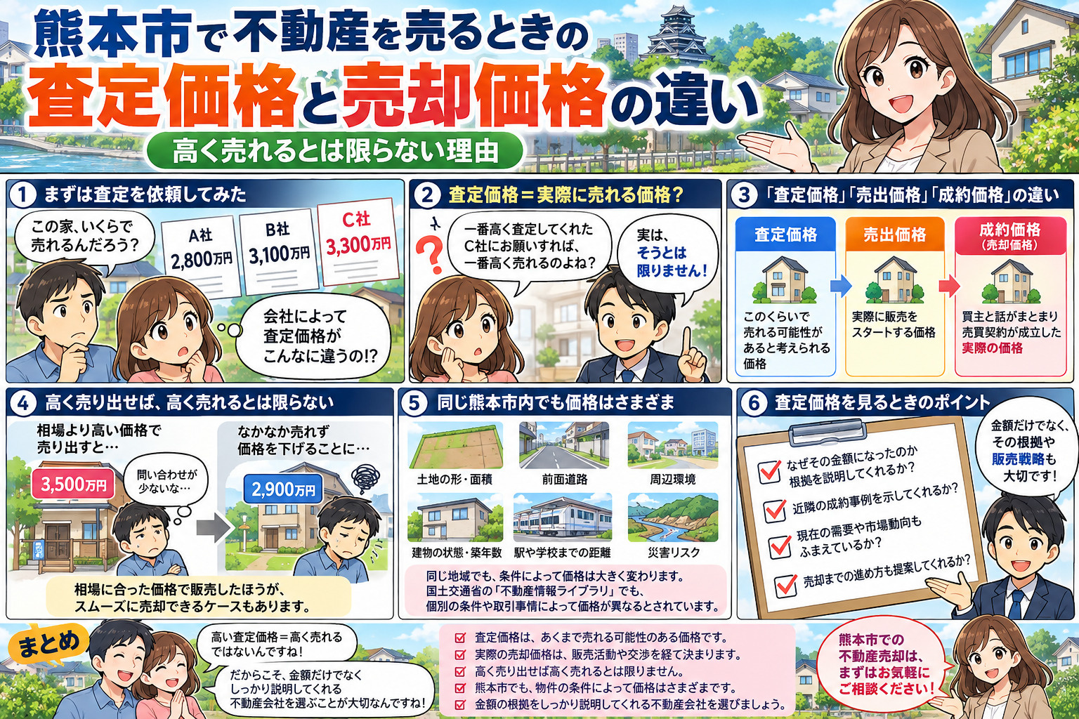 熊本市で不動産を売るなら必見!~査定価格と売却価格の違い~の画像