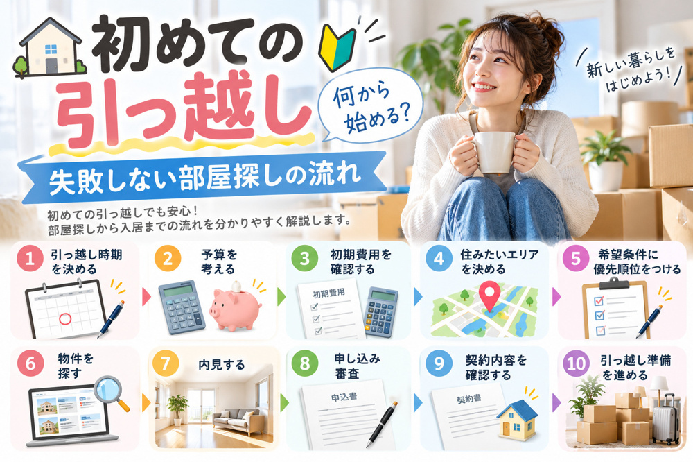  初めての引っ越し、何から始める？失敗しない部屋探しの流れの画像